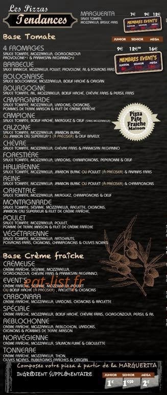 PIZZ Event's — carte page 1