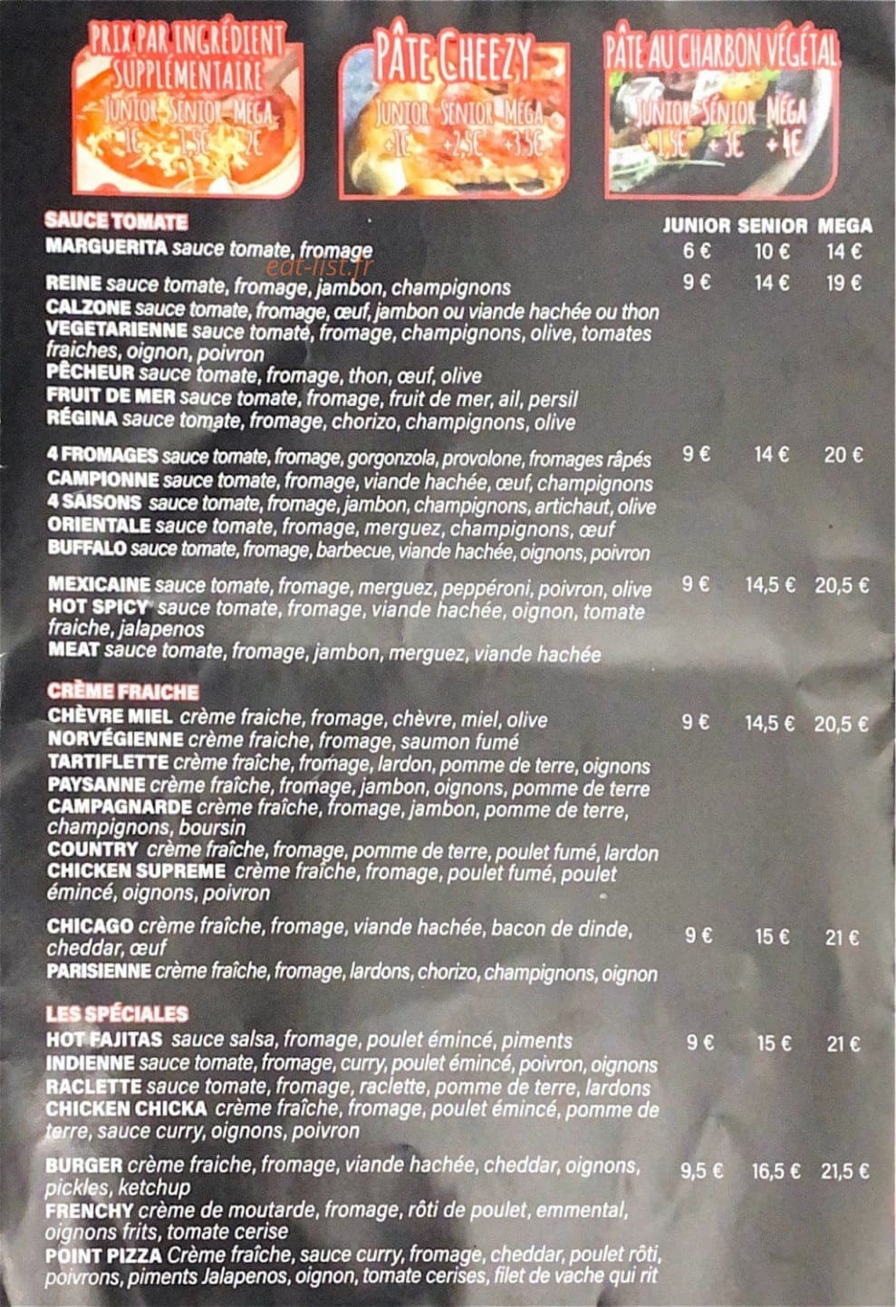 Point Pizza — carte page 2