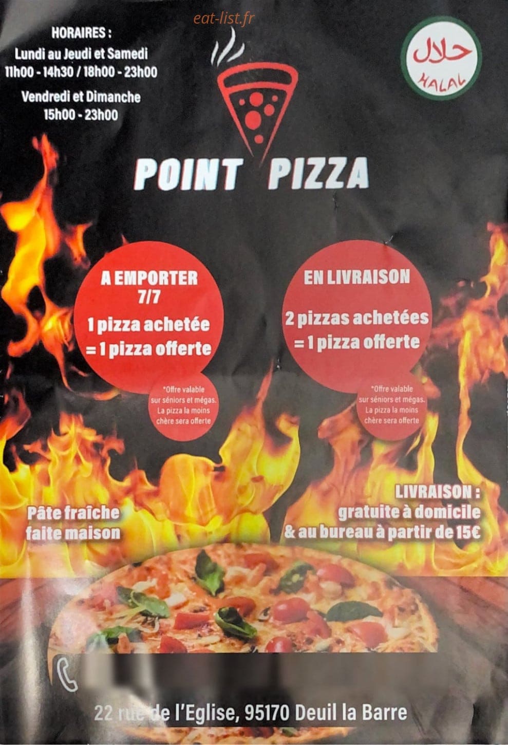 Point Pizza — carte page 1