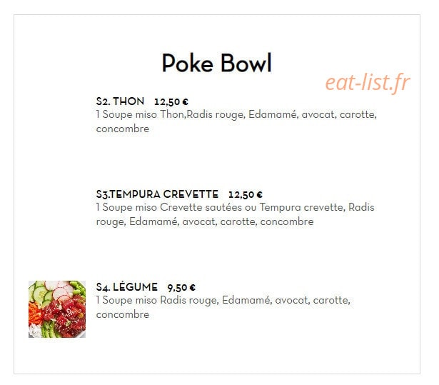 Carte et menu de Sushi tokyo à Deuil la Barre — Poke bowl
