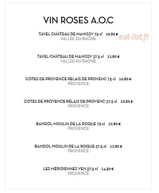 Carte et menu de Sushi tokyo à Deuil la Barre — Vins rosés