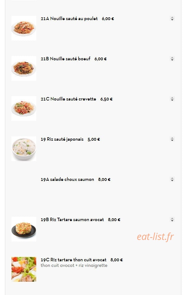 Carte et menu de Sushi tokyo à Deuil la Barre — Plats suite