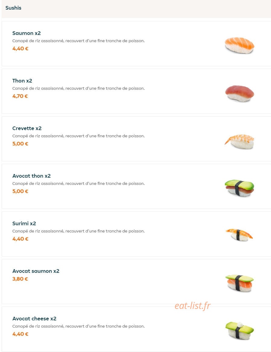 Sushi Wan — carte page 12
