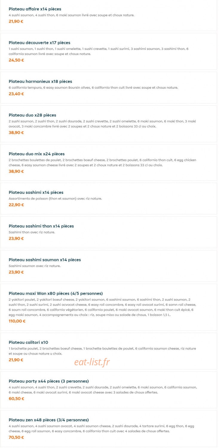 Sushi Wan — carte page 5