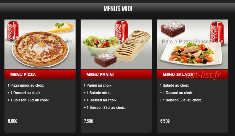 La Pâte à Pizza — carte page 2
