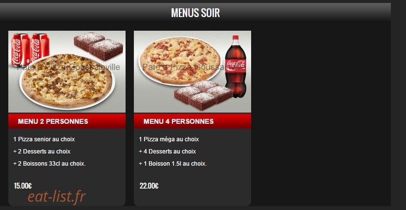 La Pâte à Pizza — carte page 1