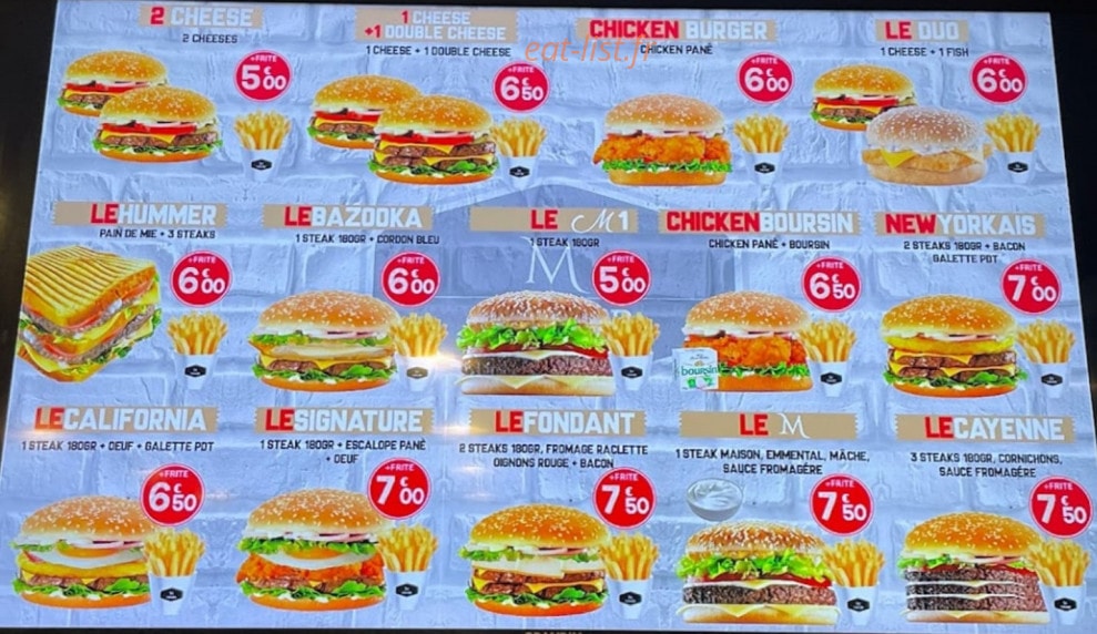 Maht Burger — carte page 1