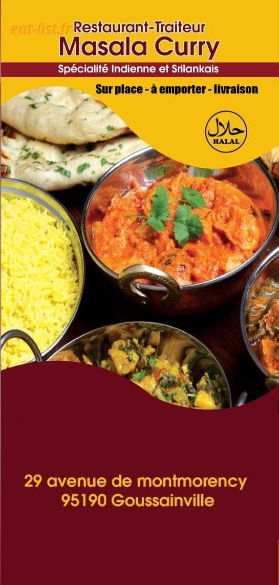 Masala Curry — carte page 1
