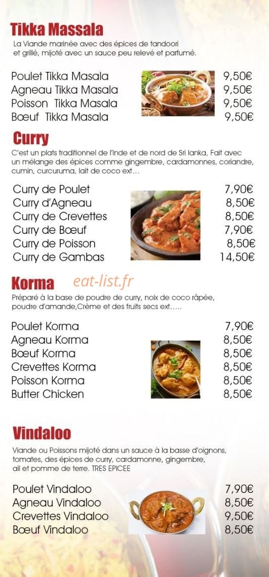 Masala Curry — carte page 3