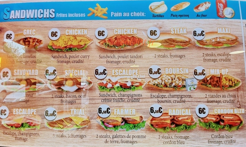 Azul Restaurant — carte page 1