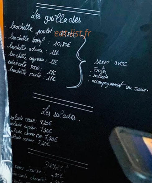 Bistrot 3 — carte page 2