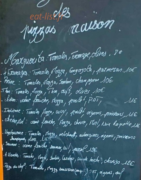 Bistrot 3 — carte page 1