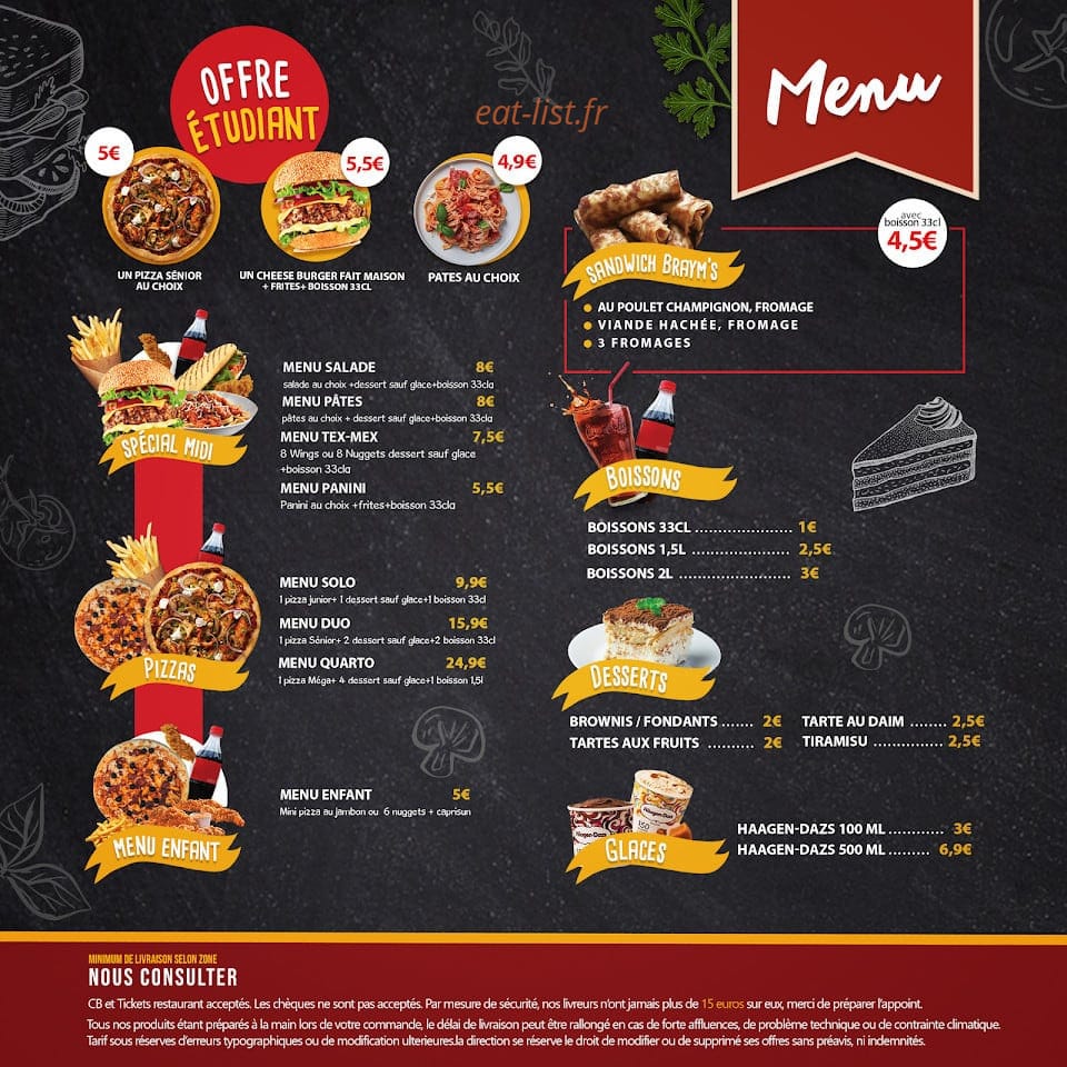 Braym's Food — carte page 4