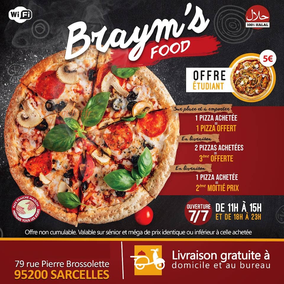 Braym's Food — carte page 1