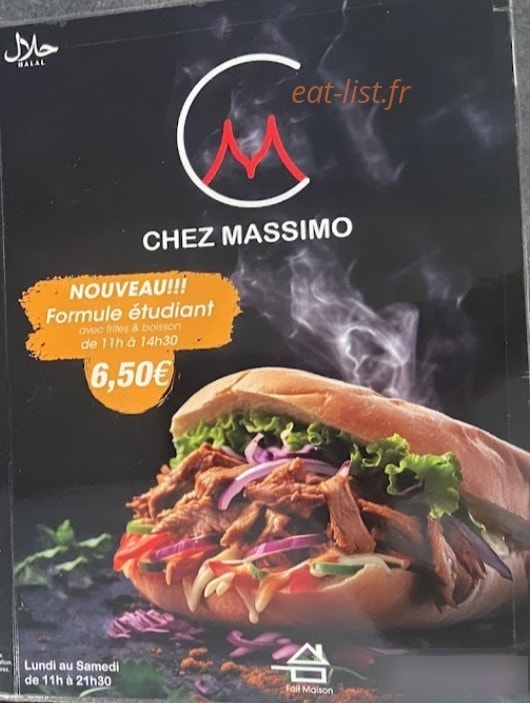 Chez Massimo — carte page 1