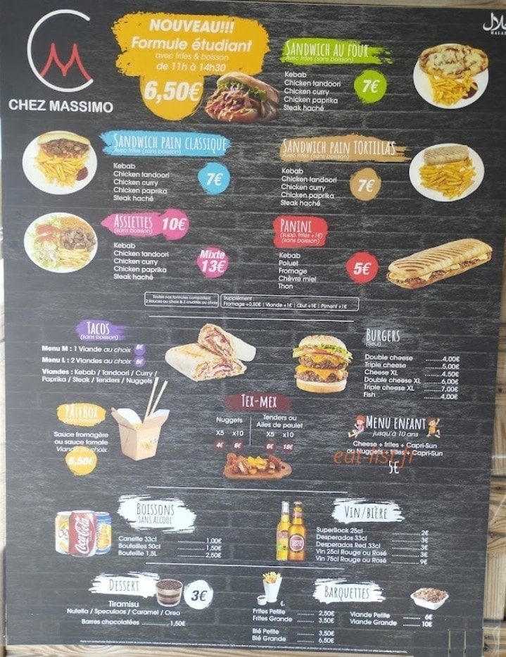 Chez Massimo — carte page 3