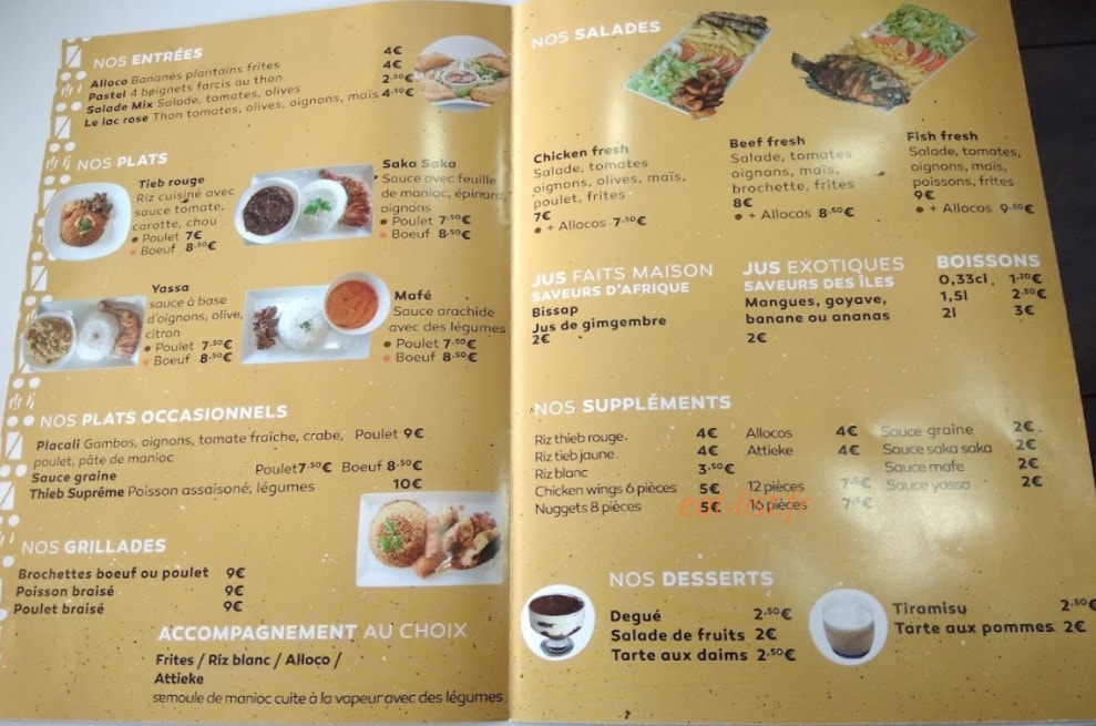 Chez Tanty — carte page 1