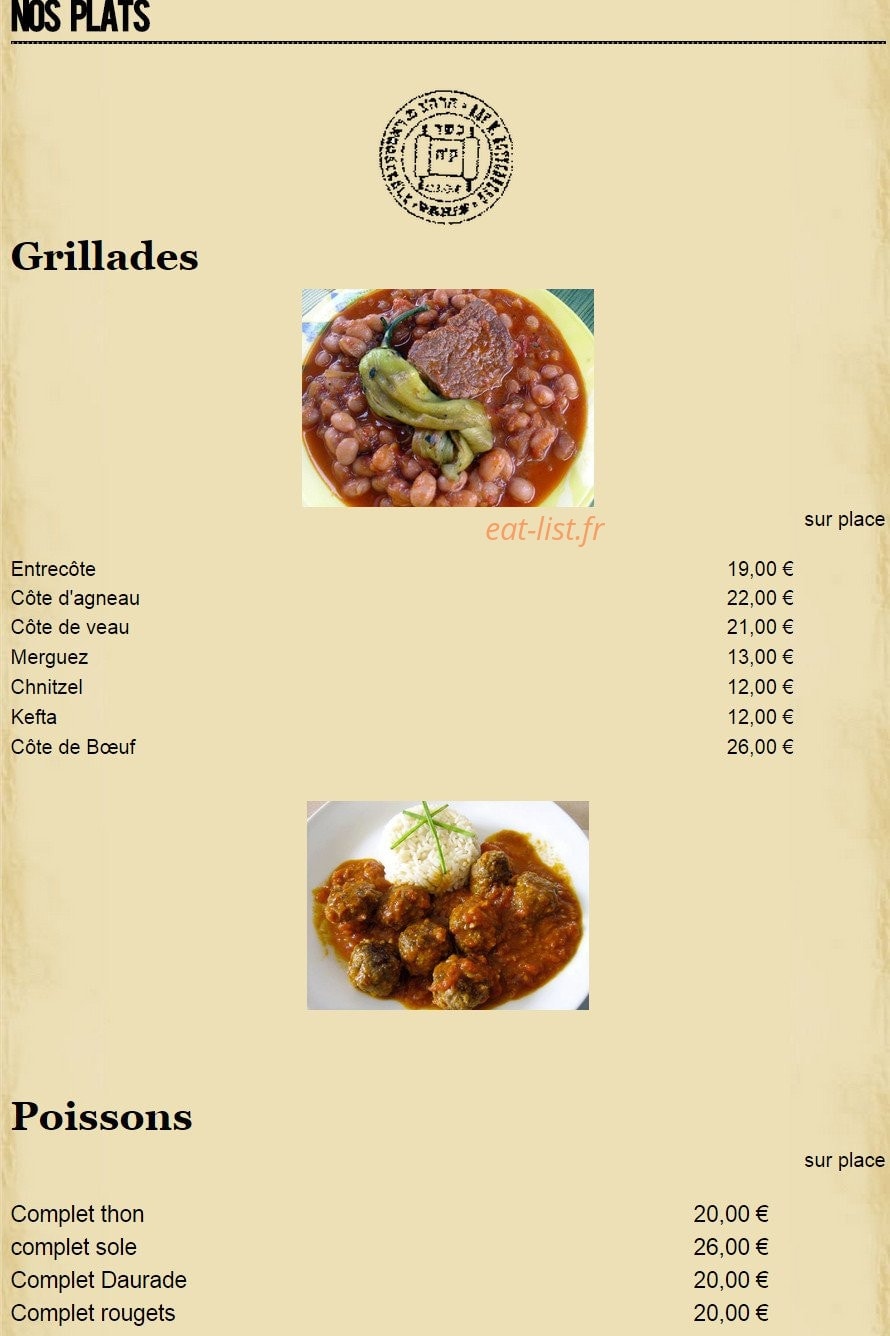 Chez Yonathan — carte page 4