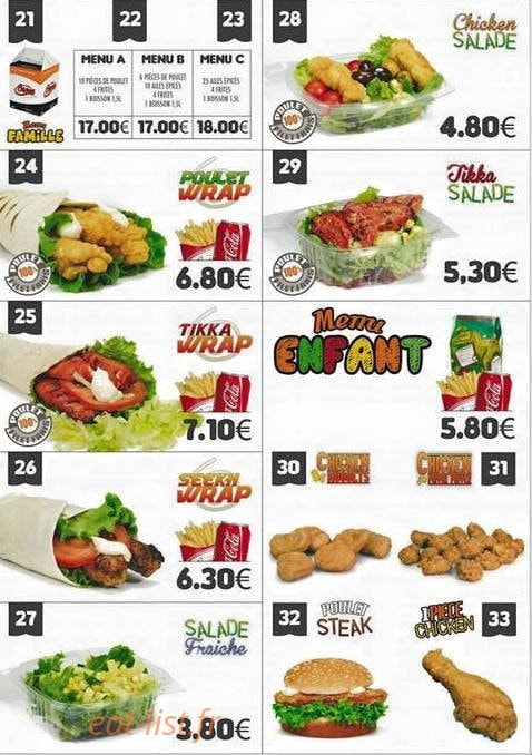 Chicken's king — carte page 2