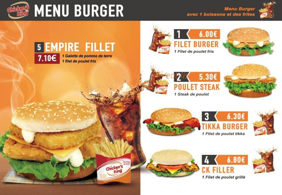 Chicken's king — carte page 1