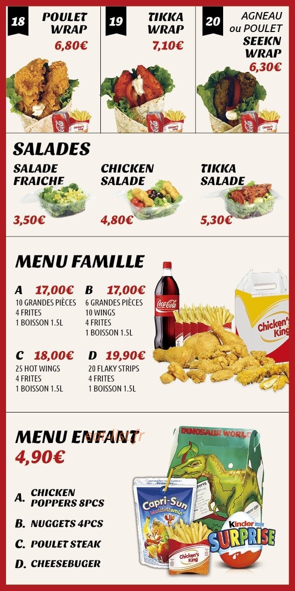 Chicken's king — carte page 3
