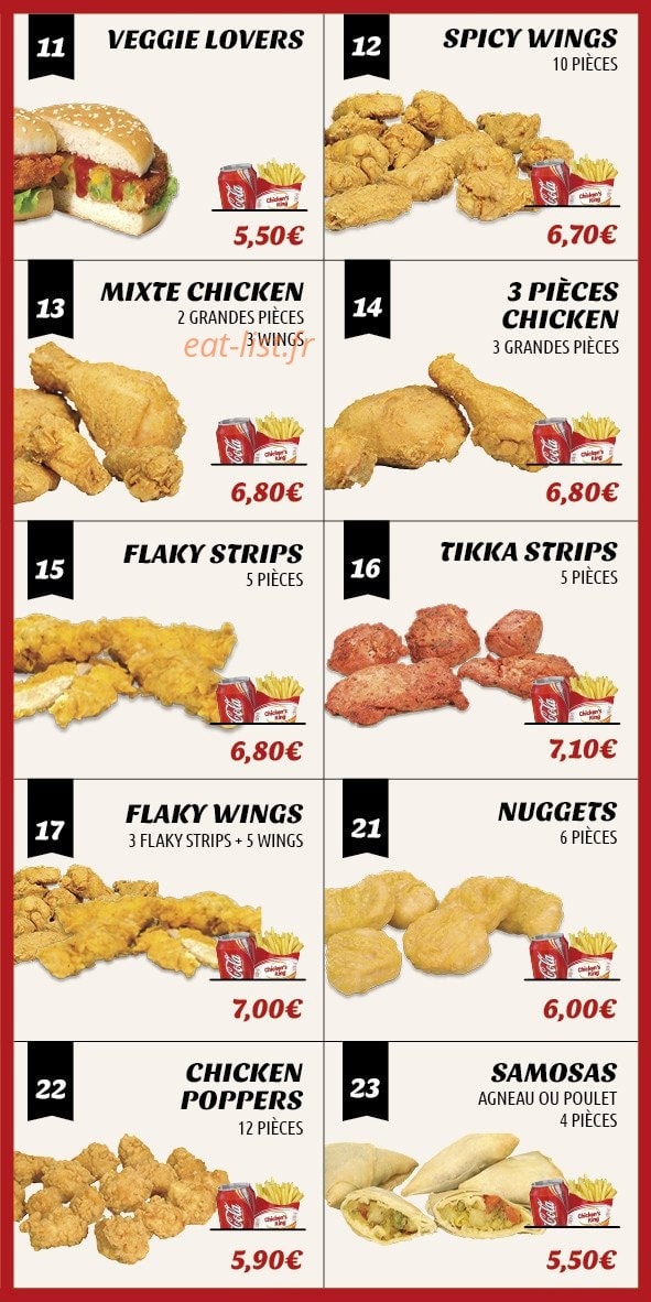 Chicken's king — carte page 4