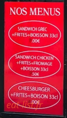 Fast food du village — carte page 2
