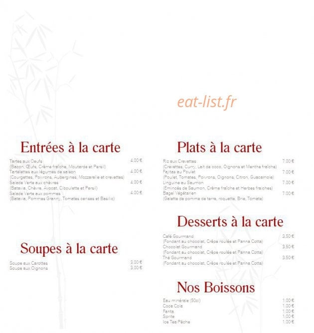Happy Eat 95 — carte page 2