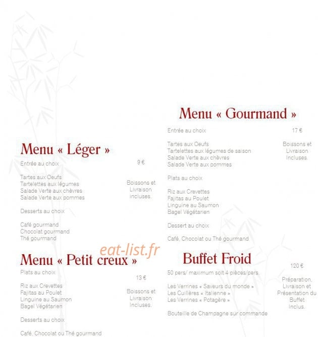 Happy Eat 95 — carte page 1