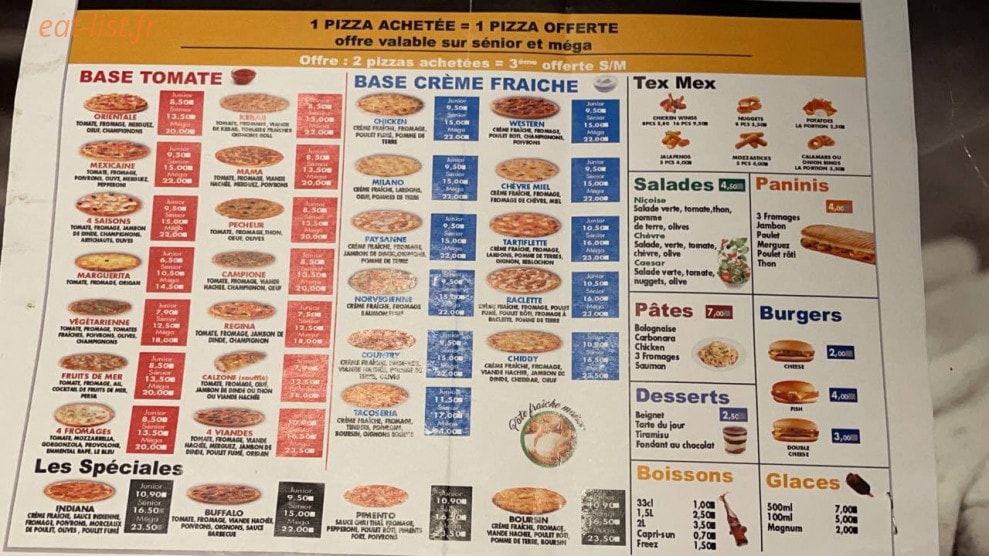 Mama pizza — carte page 1