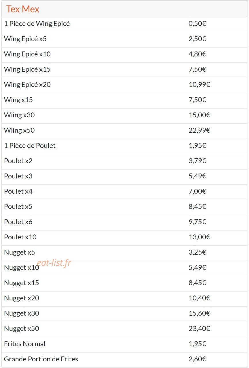 Maxin Chicken — carte page 7