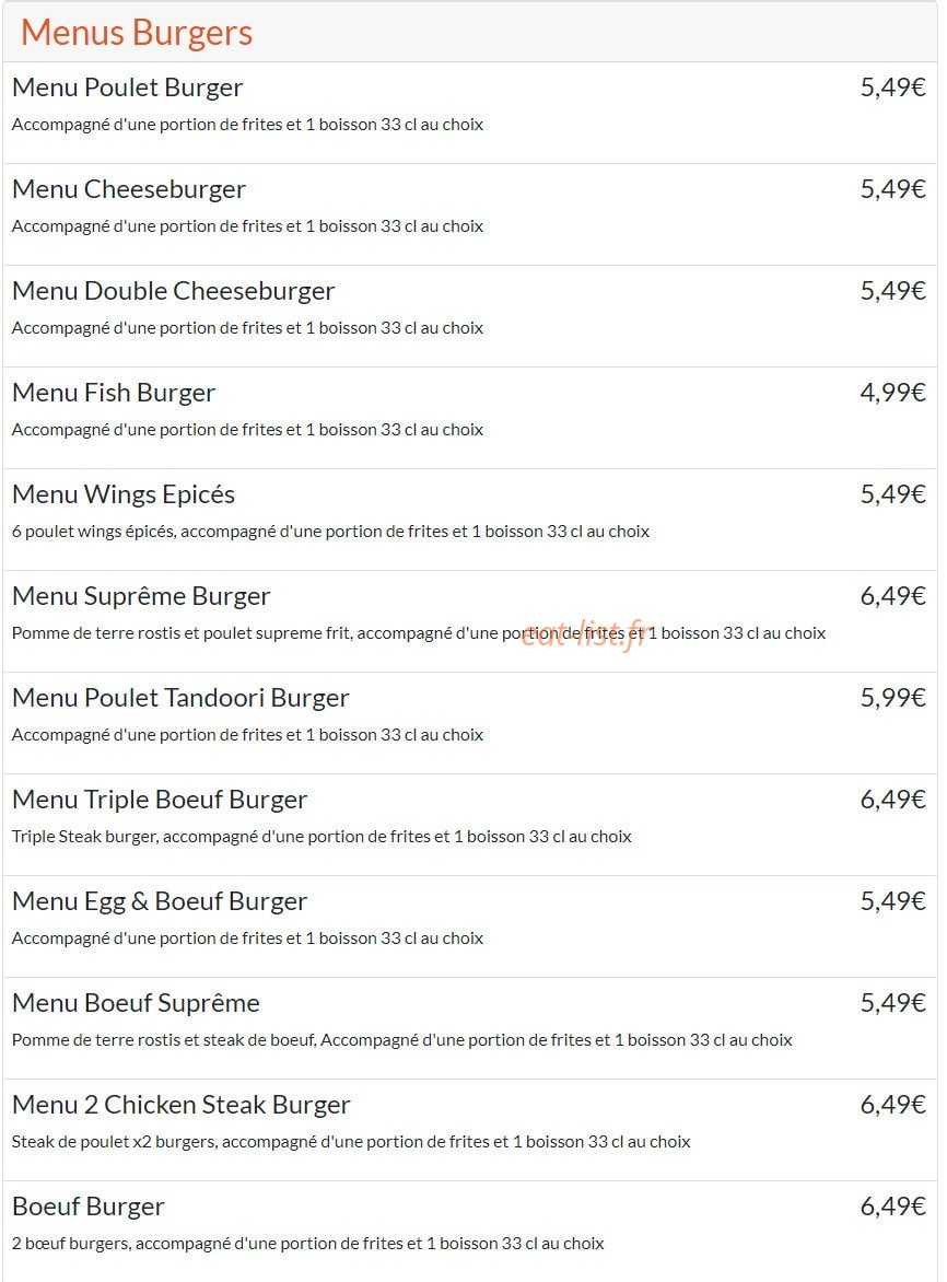 Maxin Chicken — carte page 3
