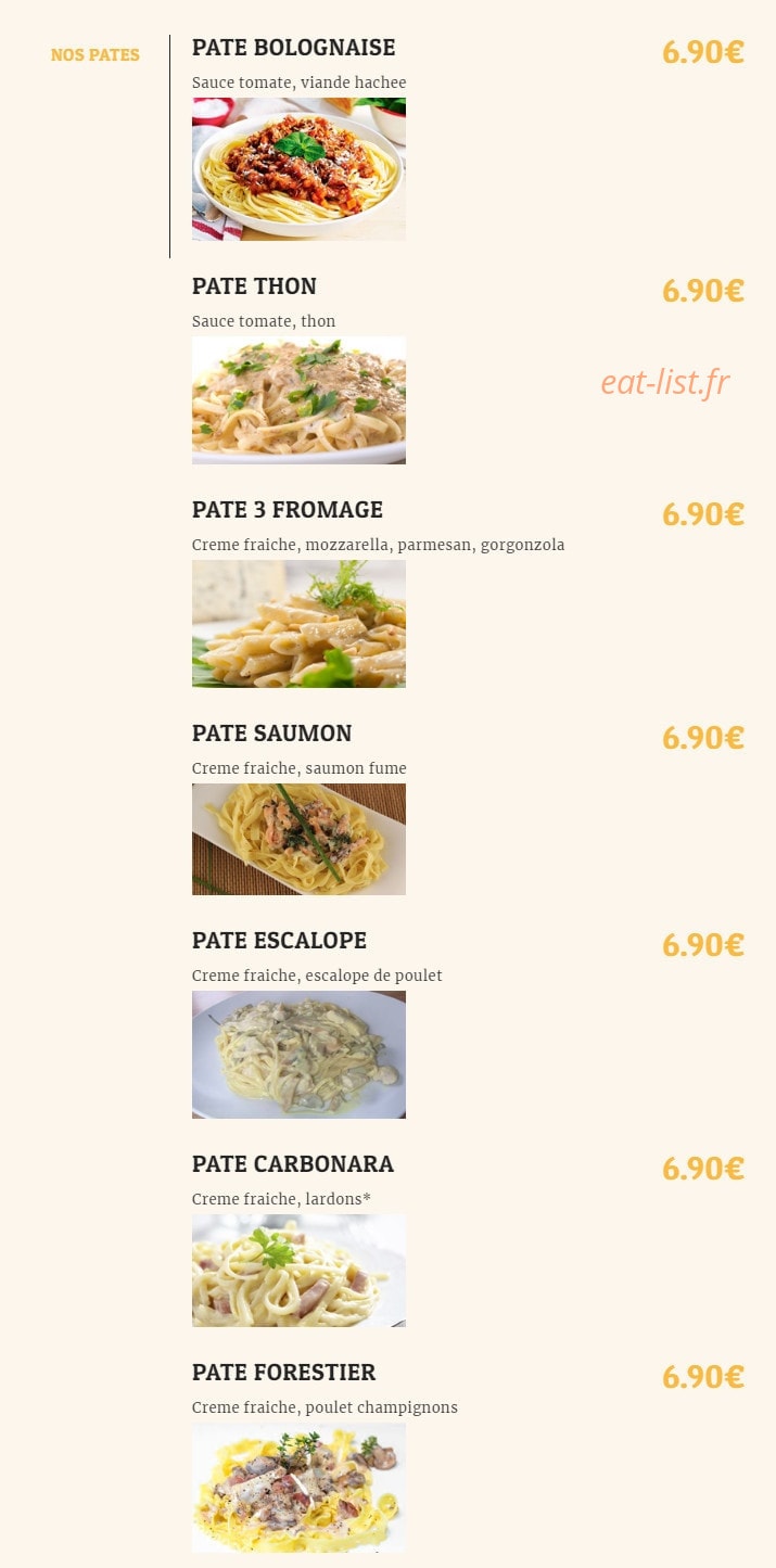 Pizza Place — carte page 3