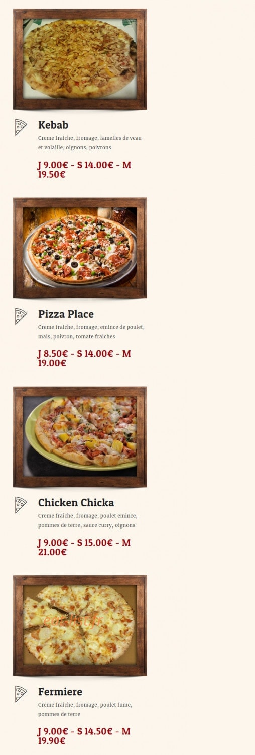 Pizza Place — carte page 10