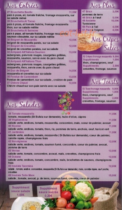 Pizza Tova — carte page 2