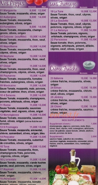 Pizza Tova — carte page 3