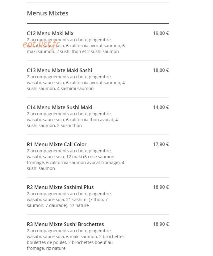 Sushi B & Y — carte page 5