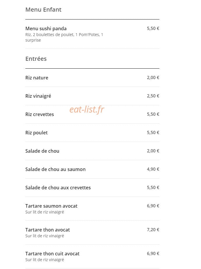 Sushi B & Y — carte page 8