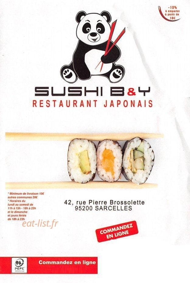 Sushi B & Y — carte page 1