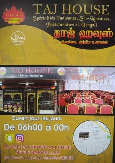 Taj House — carte page 1