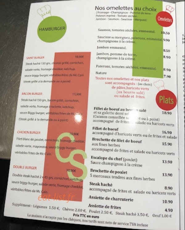 Crêperie Saint Gratien — carte page 2