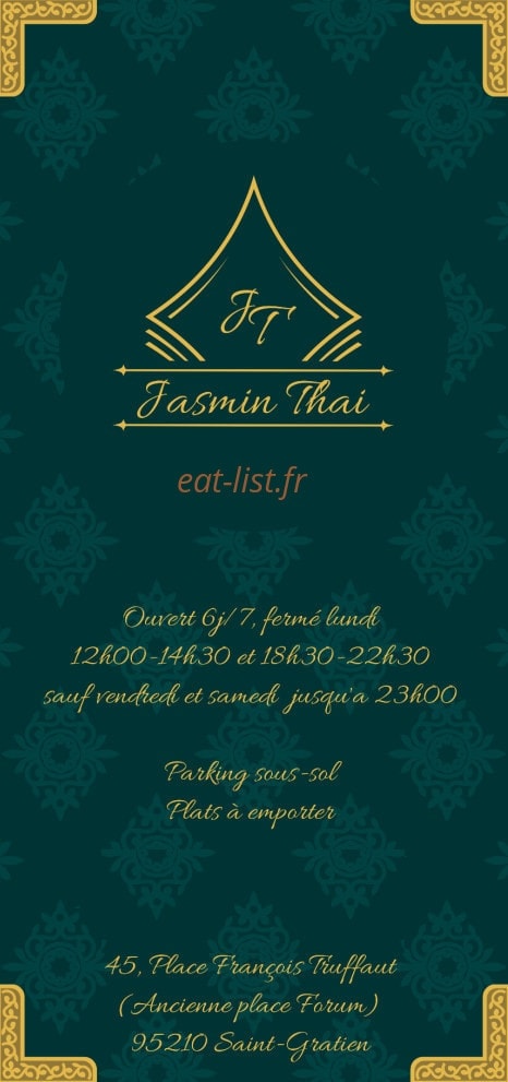 Jasmin thai — carte page 1