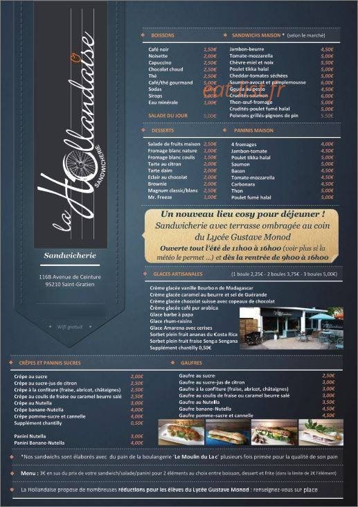 La Hollandaise — carte page 1