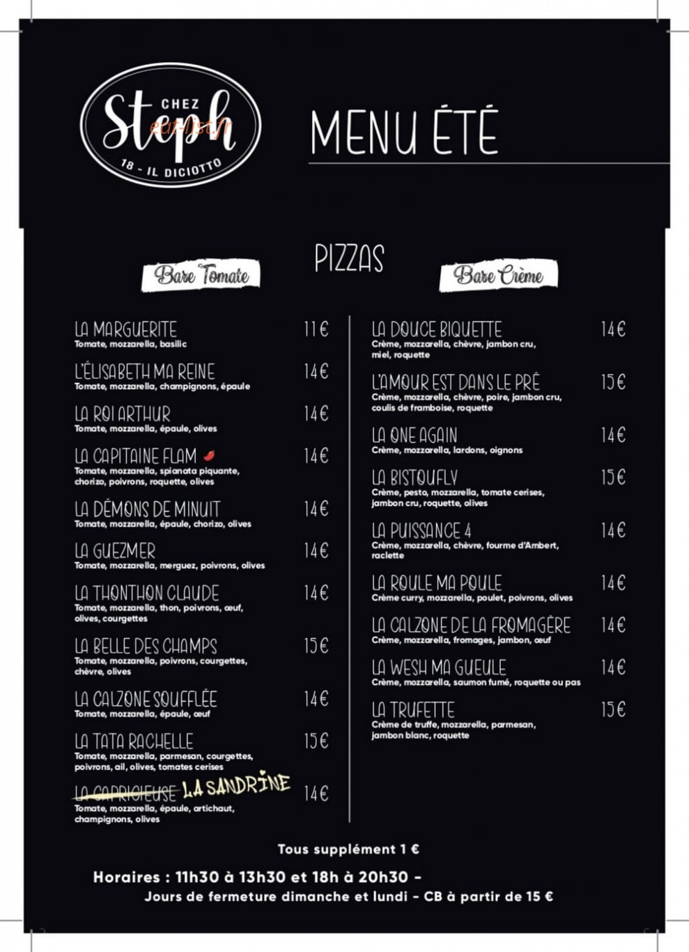 Chez Steph — carte page 1