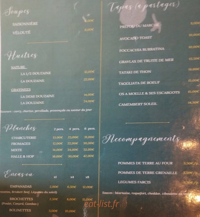 Halle & Hop — carte page 1