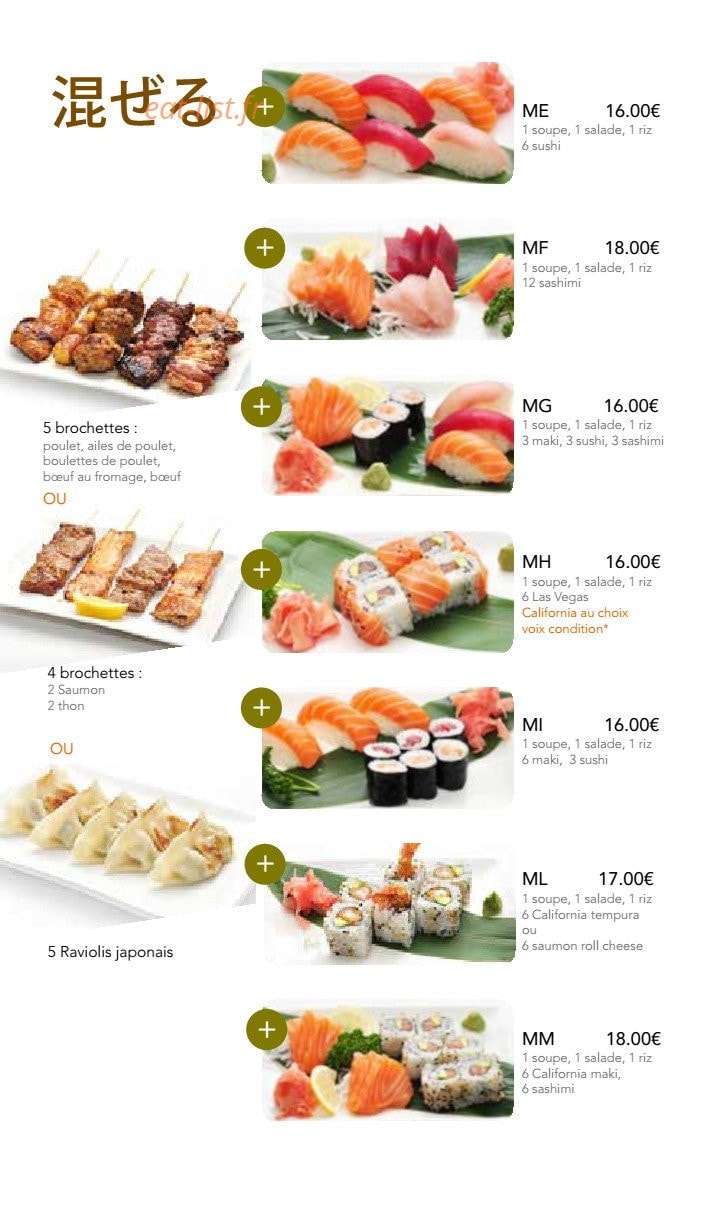 Hokisushi — carte page 6