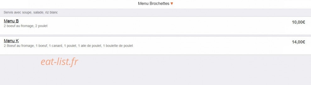 Aux Baguettes d'Asie — carte page 11