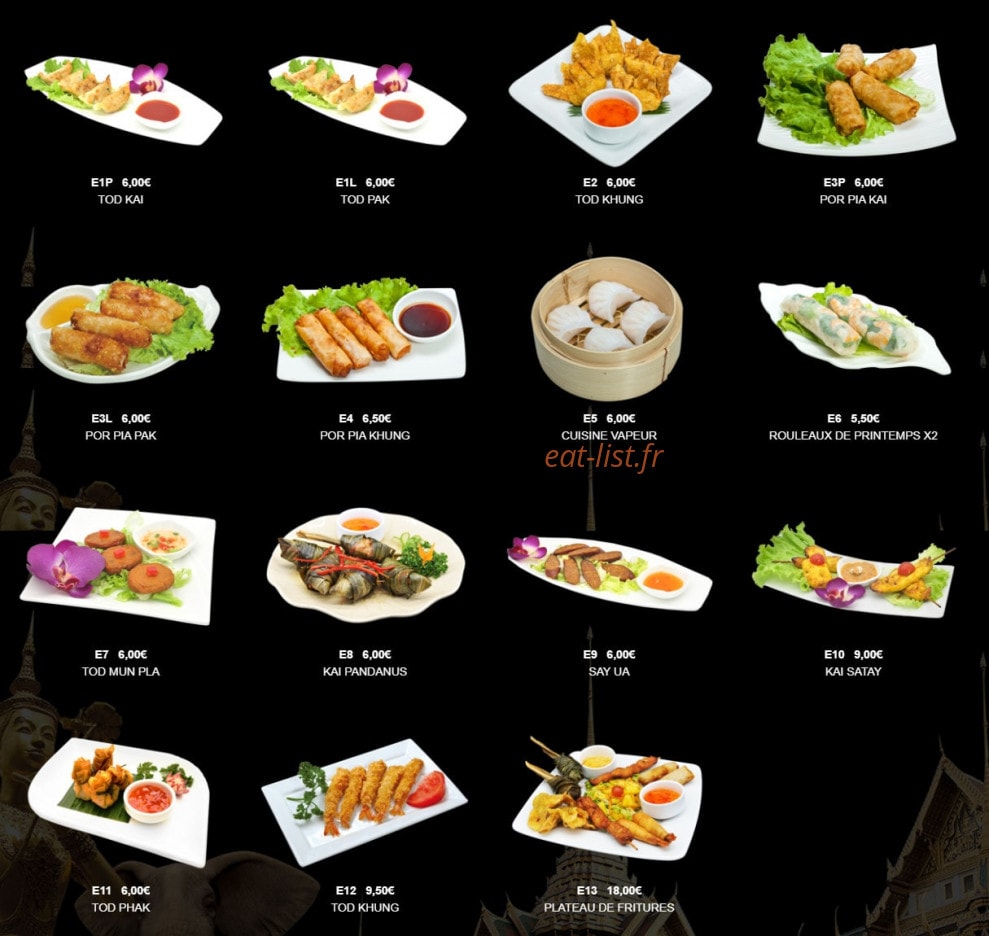 Bistrot Thaï — carte page 1