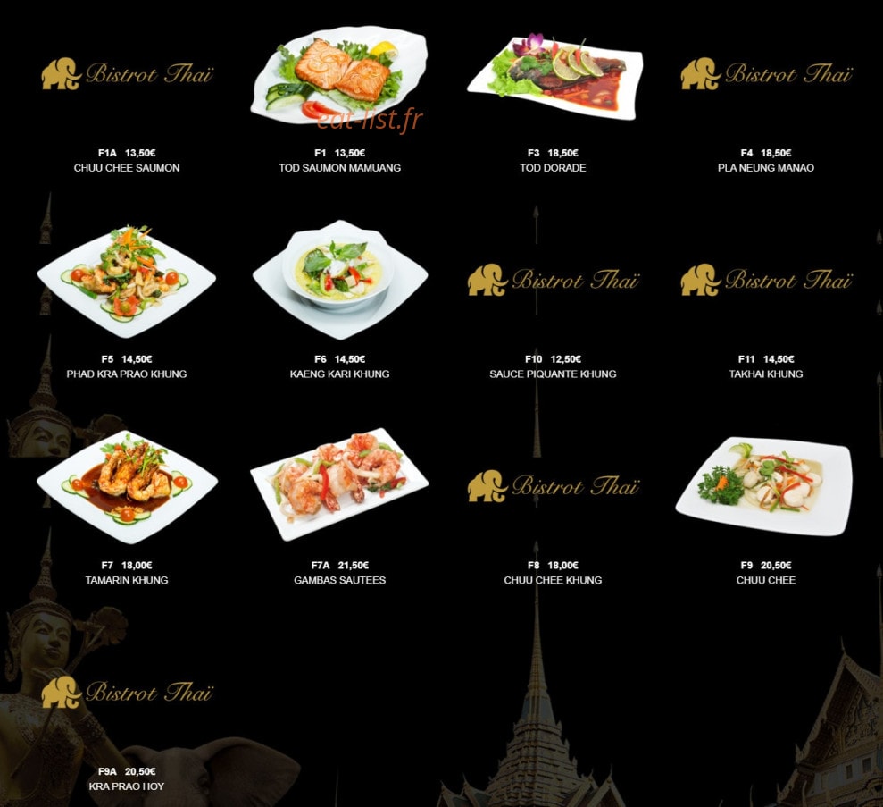 Bistrot Thaï — carte page 4