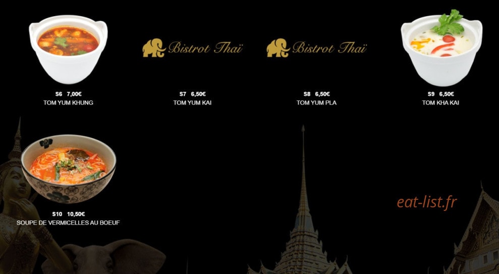 Bistrot Thaï — carte page 3